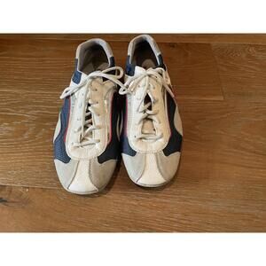 Prada Model 4E1165 Leather and Mesh Low-Top Sneakers Size 7